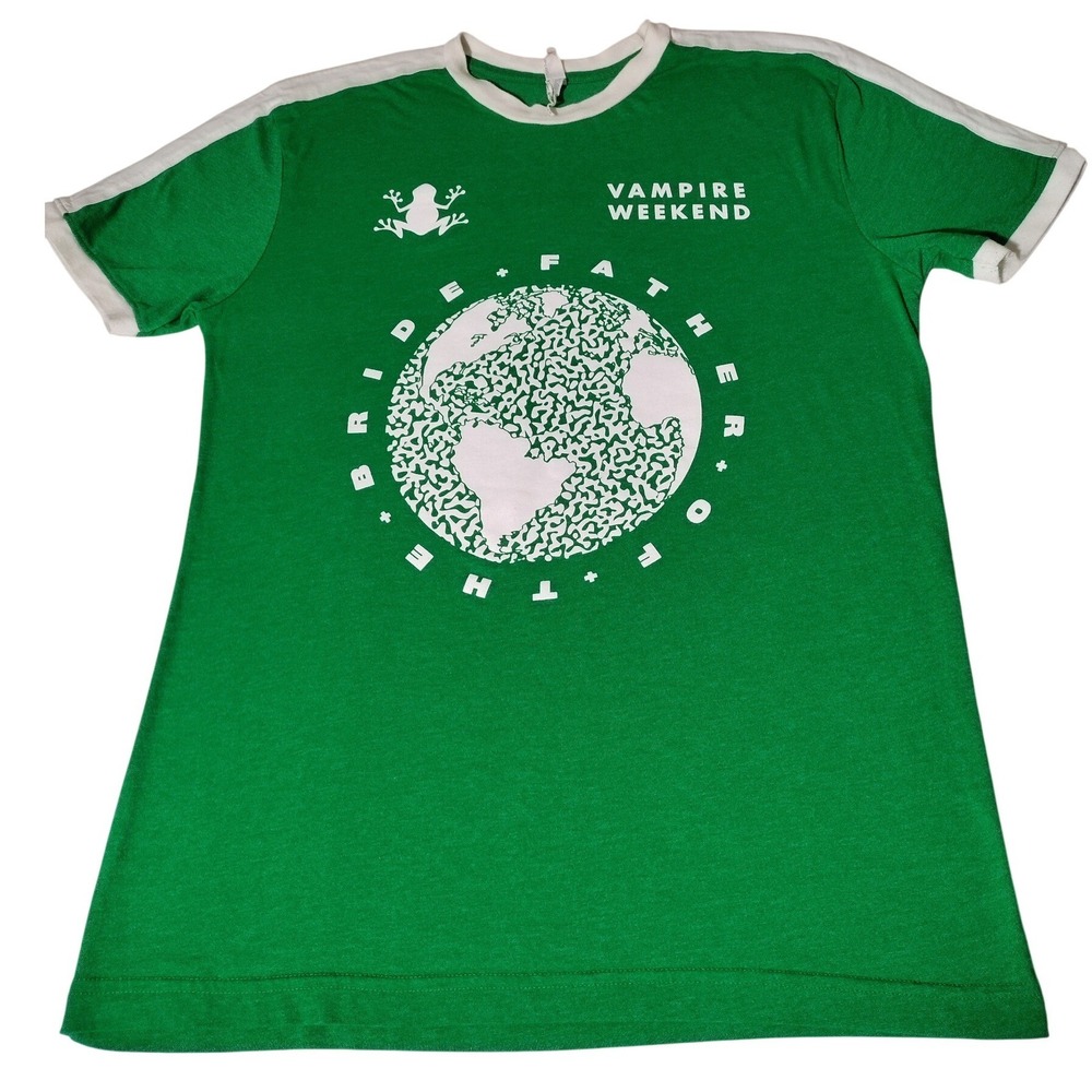 Vampire Weekend Father of the Bride FOTB 21 Green Ringer T-Shirt Mens Medium